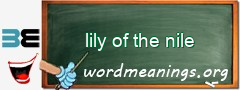 WordMeaning blackboard for lily of the nile